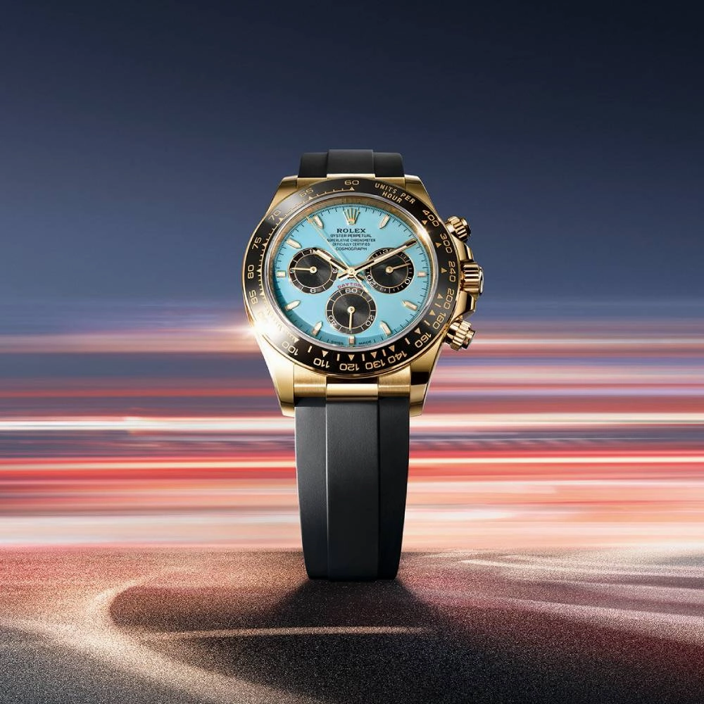 2025 Model Rolex Cosmograph Daytona 40 mm - Ref: 126518ln-0014 - Turquoise Blue Dial, Black Oysterflex Bracelet Watch