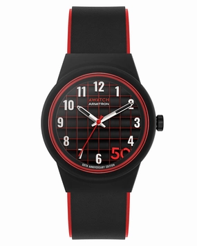 A-Watch? | 35.5mm, Black with Red