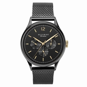 Accurist Black Milanese Bracelet Mens Watch 7374