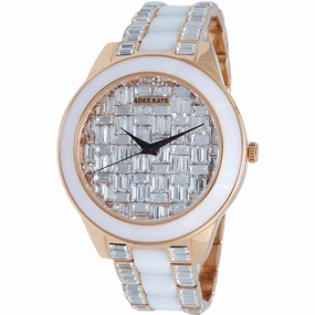 Adee Kaye Women's Watch - Venice Quartz White and Rose Gold Steel Crystal | AK8788