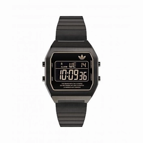 Adidas Digital Two Stainless Steel Black Unisex Watch AOST24059
