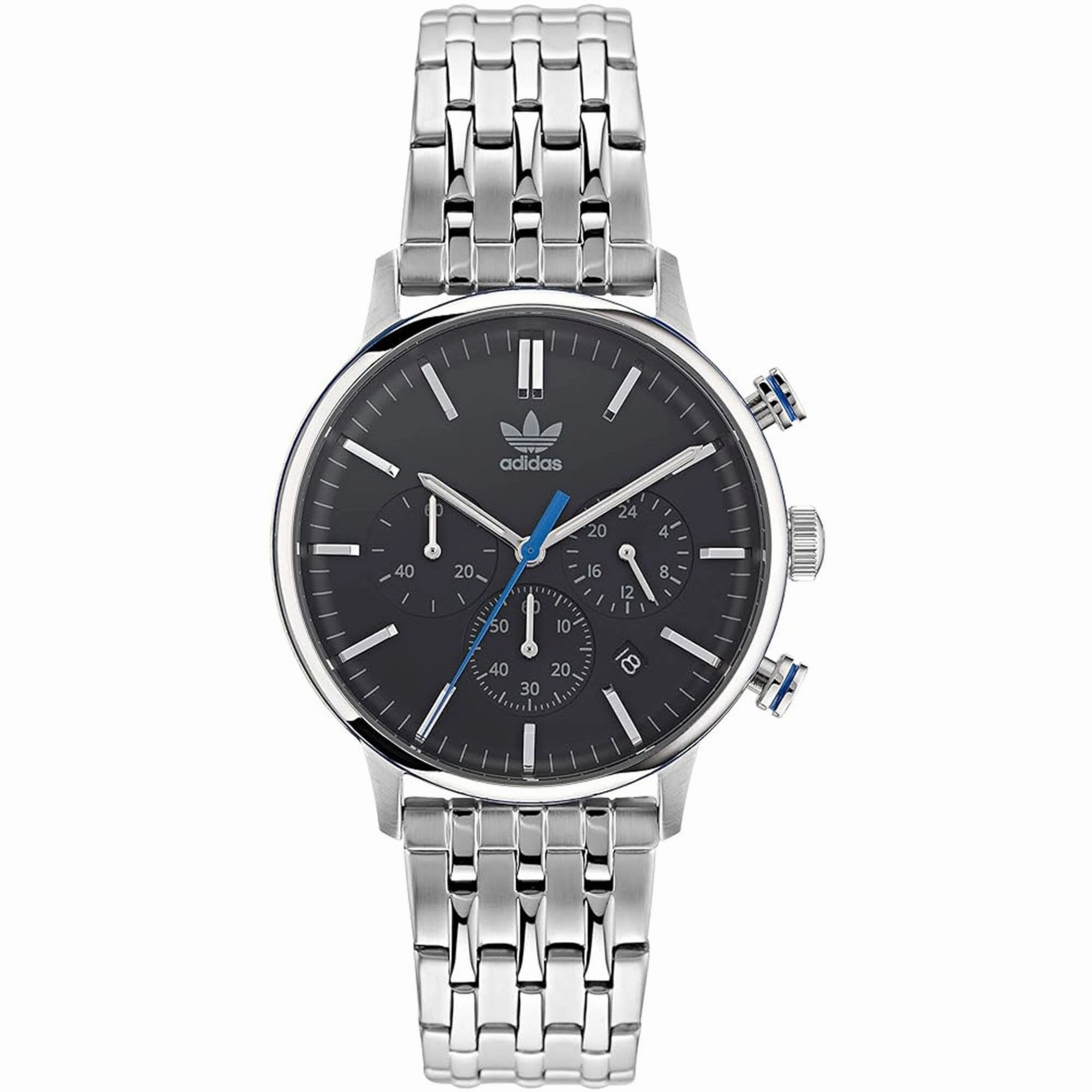Adidas Men's Watch - Originals Quartz Black Dial Silver Steel Bracelet | AOSY22018