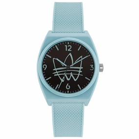 Adidas Men's Watch - Originals Quartz Resin Case Black Dial Blue Strap | AOST22563