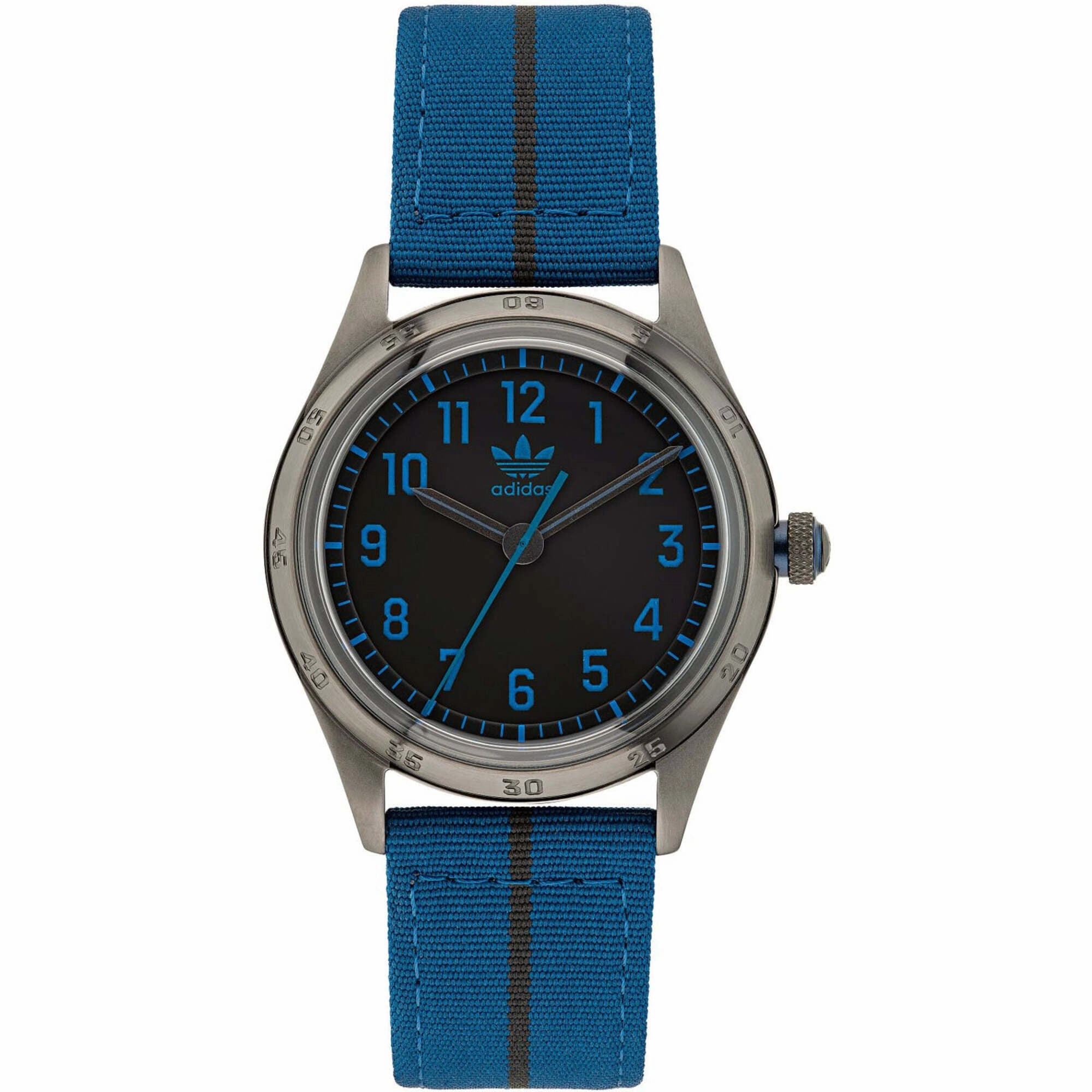 Adidas Men's Watch - Originals Quartz SS Case Black Dial Fabric Strap | AOSY22521