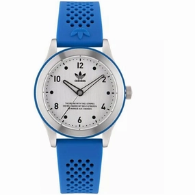 Adidas Men's Watch - Originals Silver Dial Blue Silicone Rubber Strap | AOSY23032