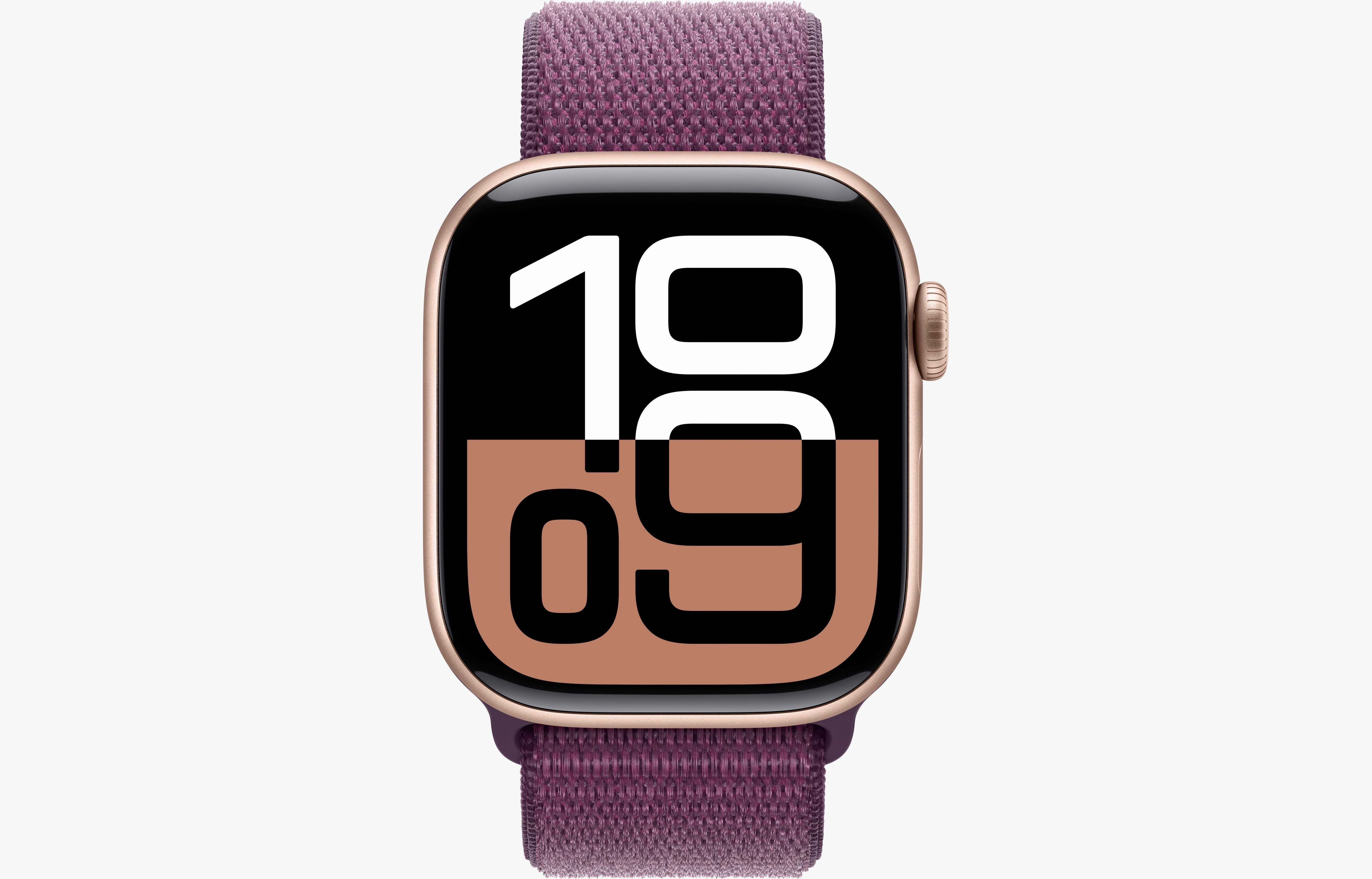 Apple Watch Series 10 GPS 42Mm, Rose Gold Aluminium Case with Plum Sport Loop