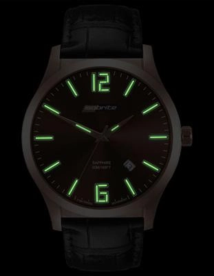 ArmourLite Isobrite Grand Slimline - Brown Dial - Rose-Tone - Black Leather