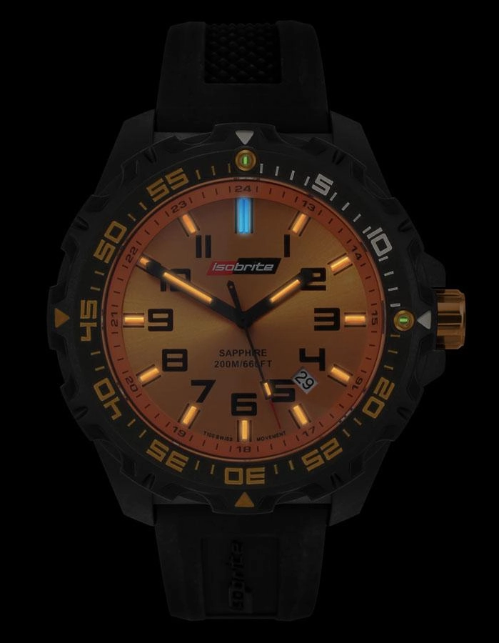 ArmourLite IsoBrite Valor Series - Orange Dial & T100 Tritium - Silicone Strap