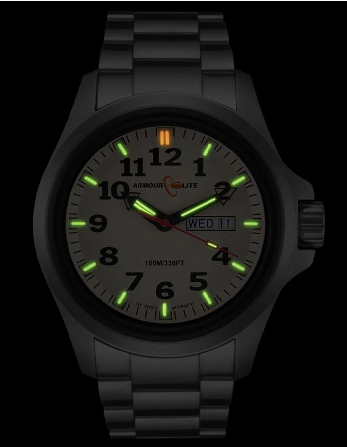 ArmourLite Officer Field Series - Beige Dial - Stainless Steel Case & Bracelet