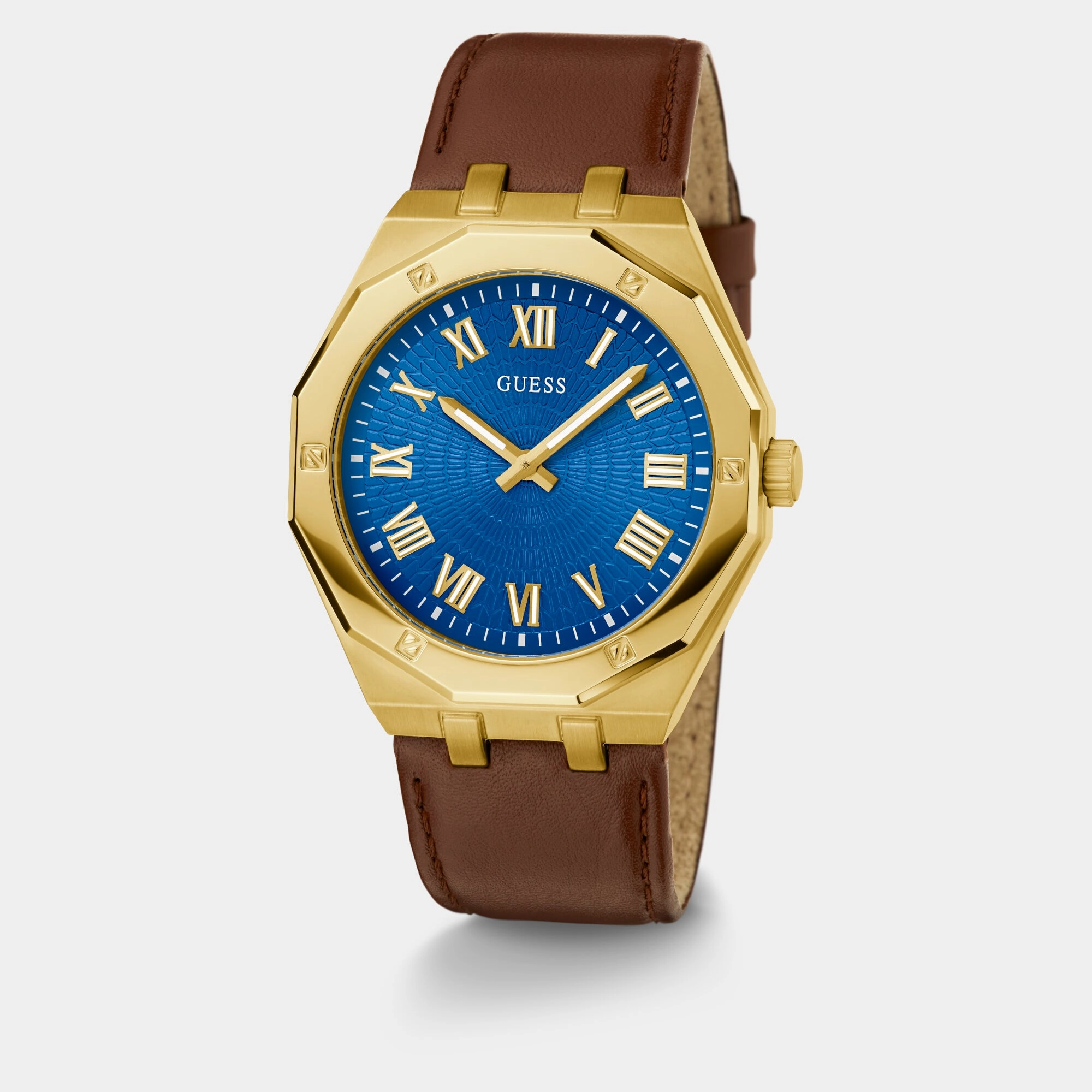 Asset Men Blue Analog Leather Watch GW0663G2