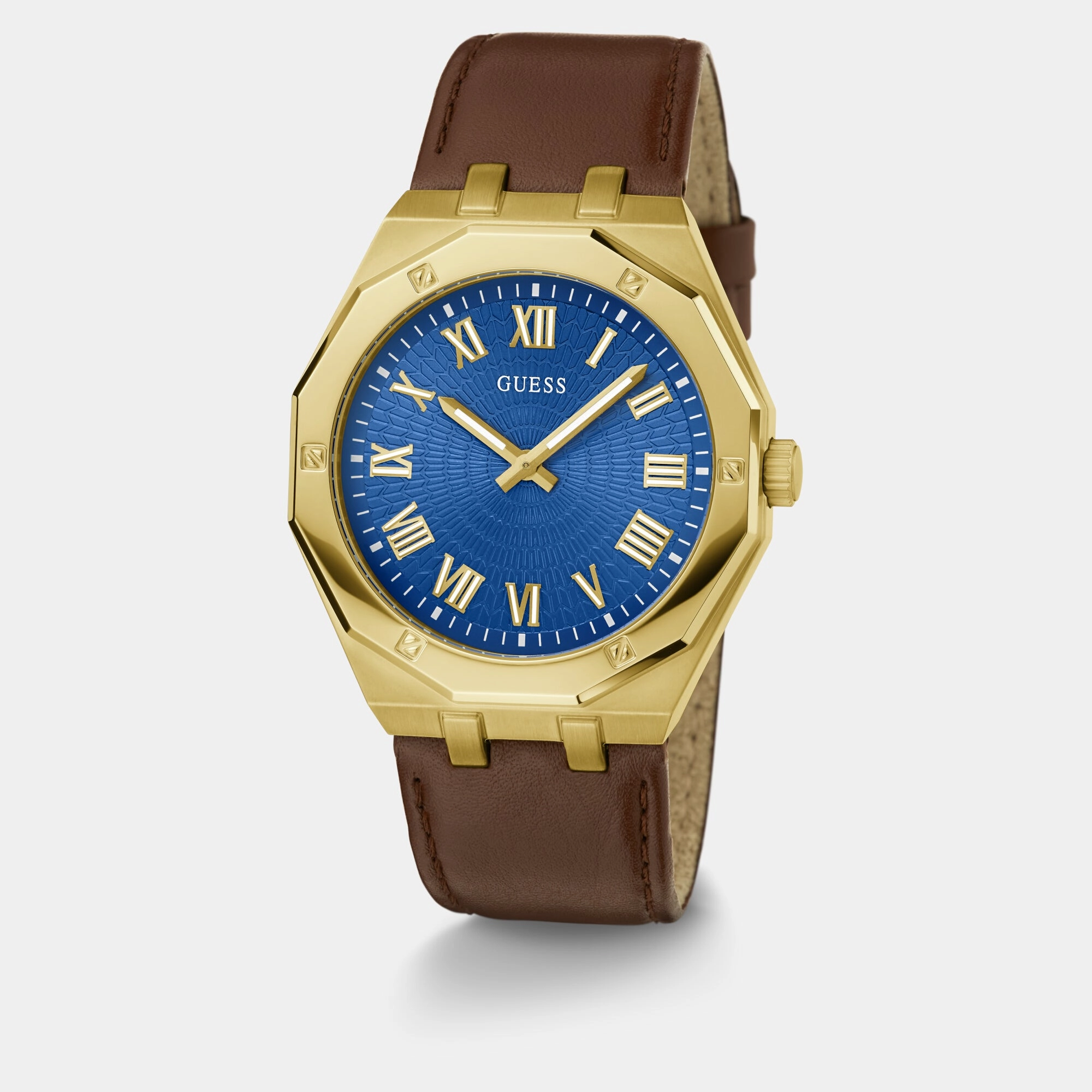 Asset Men Blue Analog Leather Watch GW0663G2