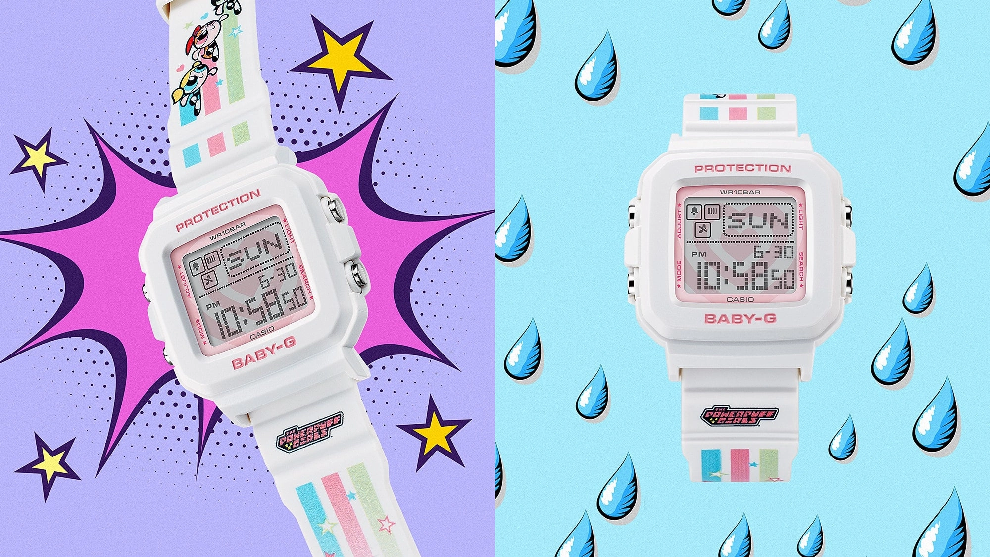 Baby G Powerpuff Girls Collaboration Resin Band Watch BGD10KPP-7D