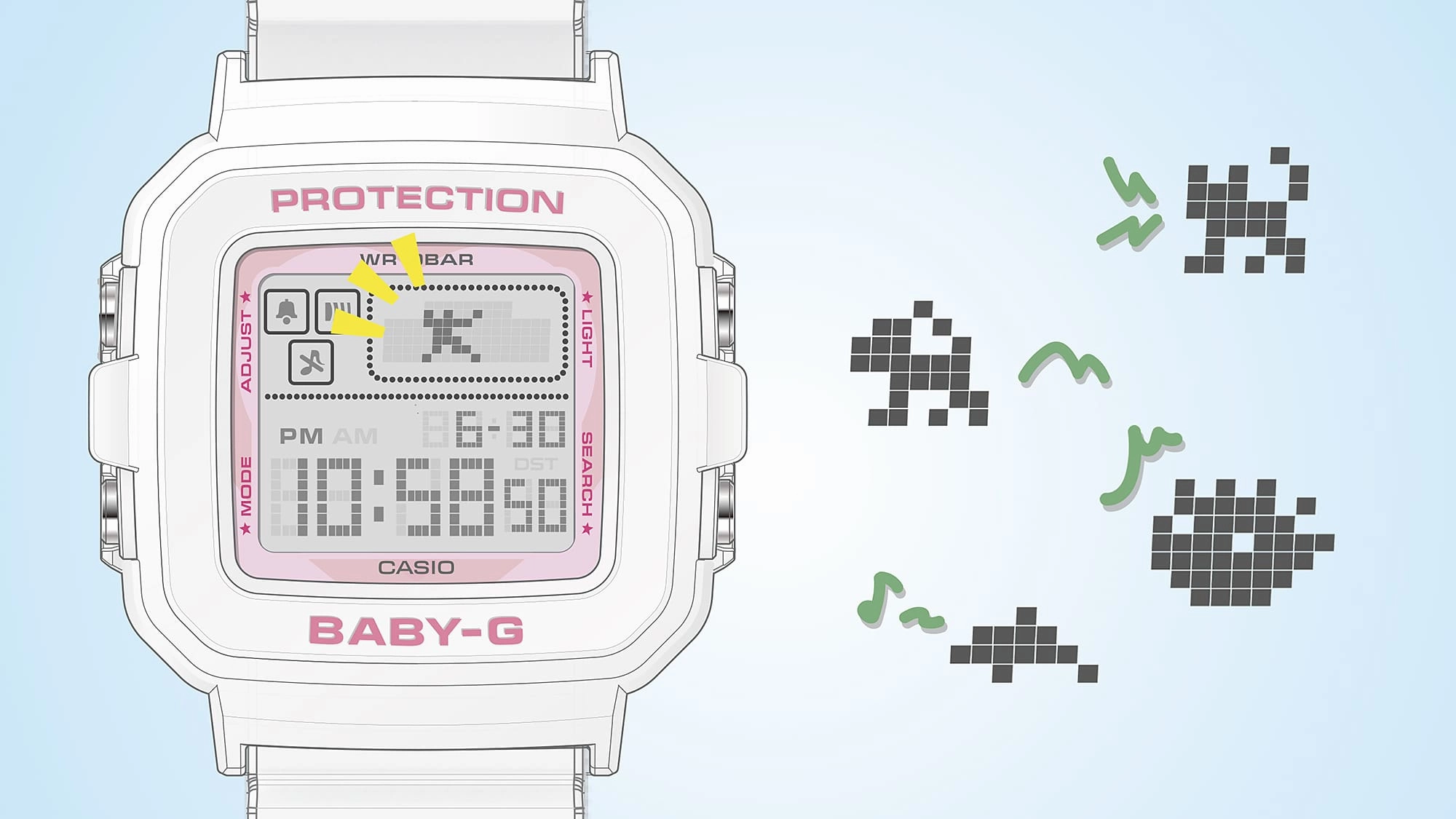Baby G Powerpuff Girls Collaboration Resin Band Watch BGD10KPP-7D