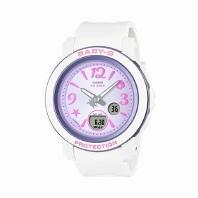 Baby-G Purple Dial White Resin Band Watch BGA290US-6A