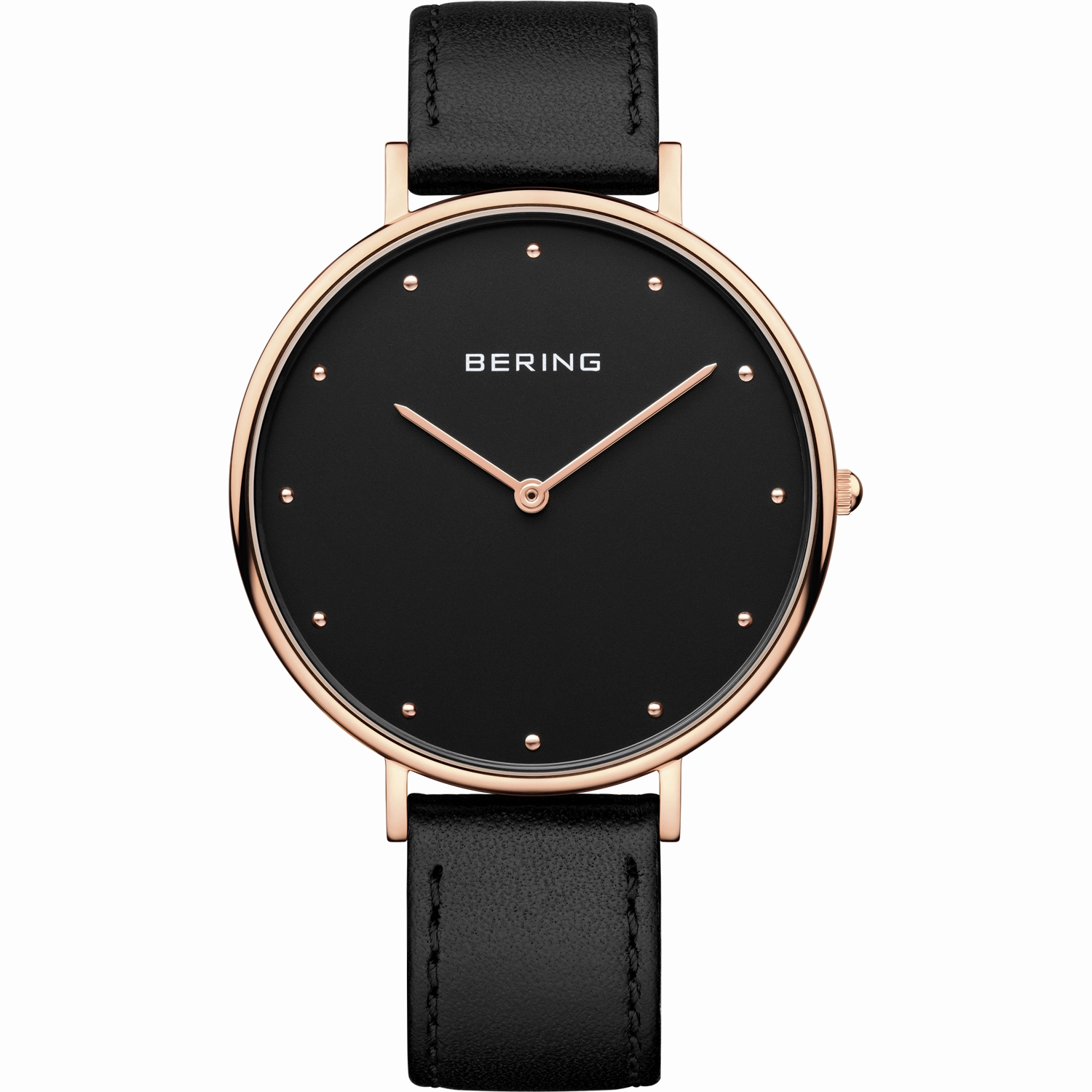 Bering - Gents Classic Rose and Black Leather