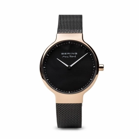 Bering - Max Ren  Polished Rose Gold, Black Mesh 31mm