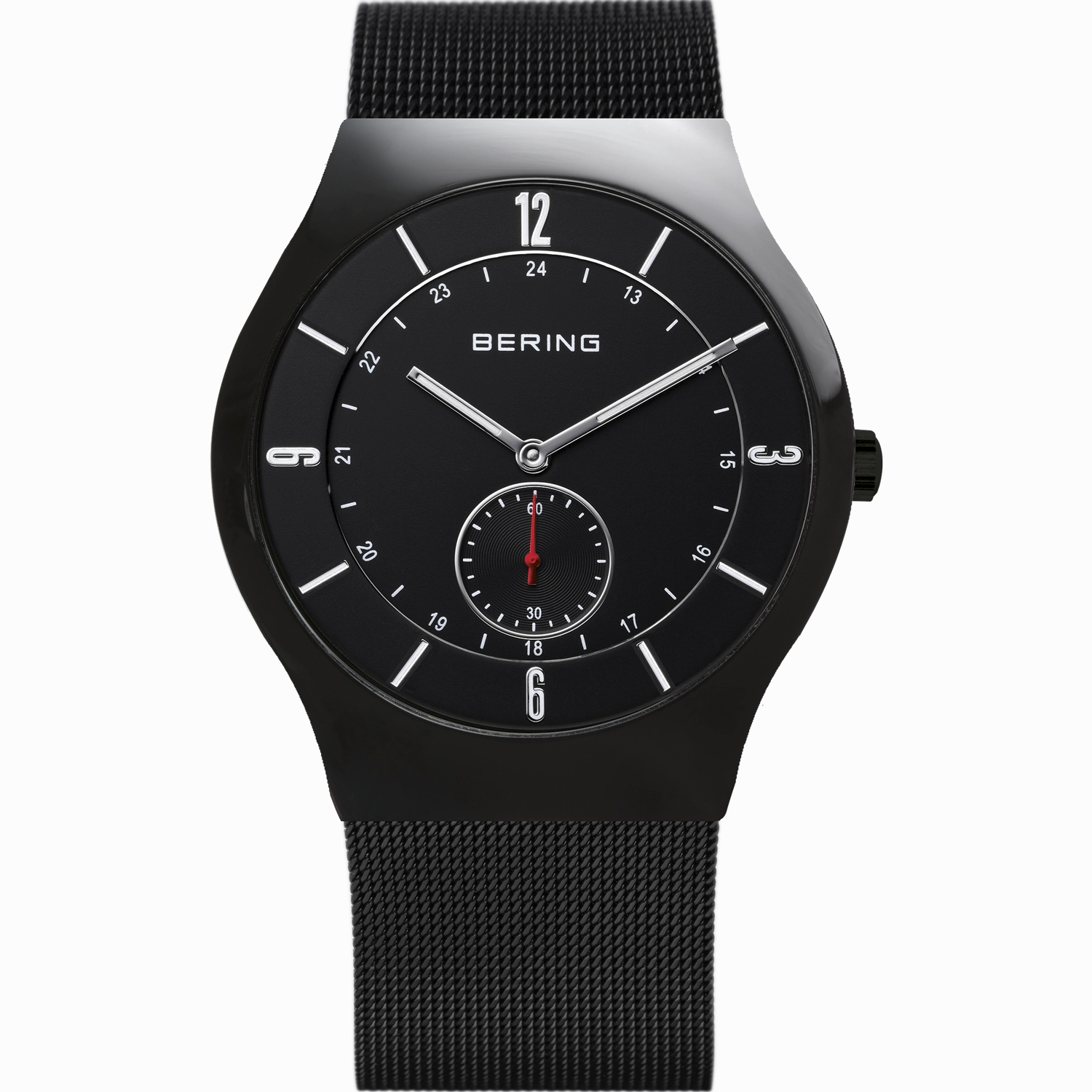 Bering Classic Brushed Black Mesh Watch