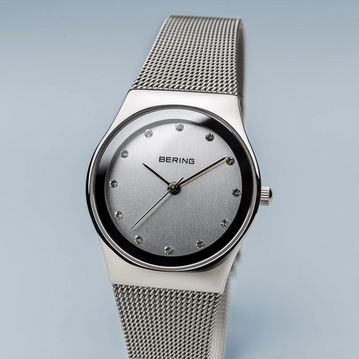 Bering Classic Polished Silver Milanese Mesh Watch