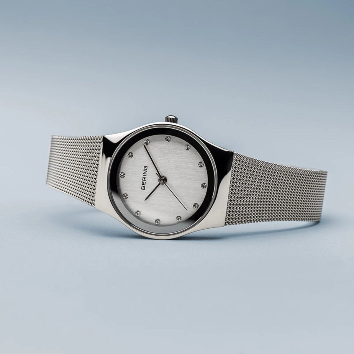 Bering Classic Polished Silver Milanese Mesh Watch