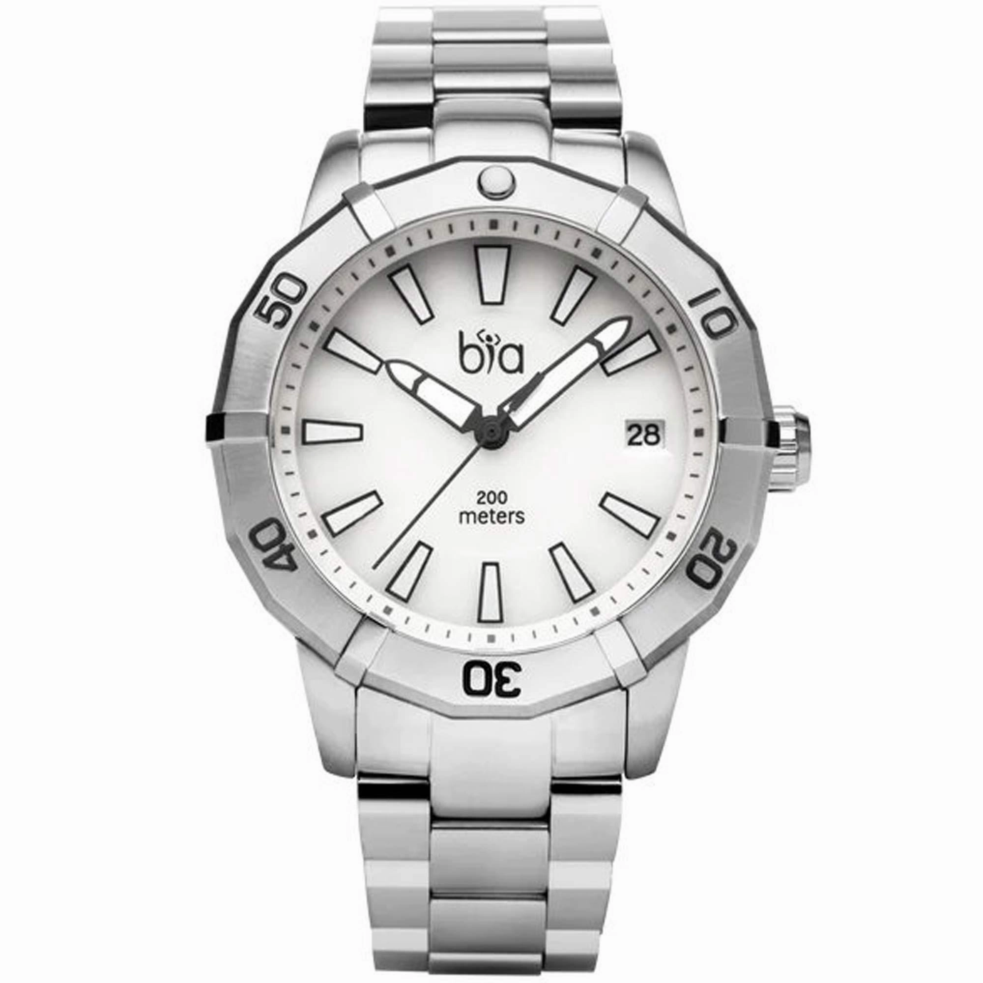 Bia Women's Watch - Rosie Rotating Bezel White Dial Stainless Steel Bracelet | B2011
