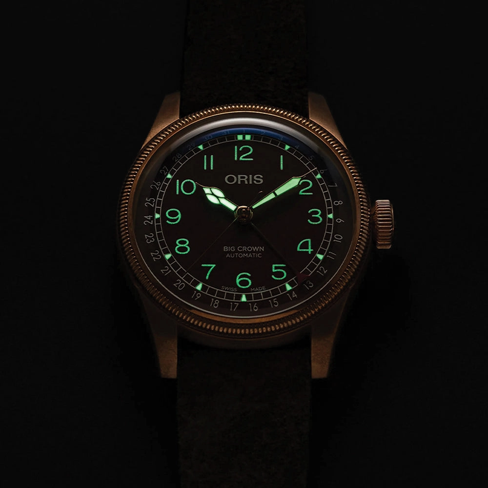 Big Crown Bronze Pointer Date 40mm - Brown on Leather Strap