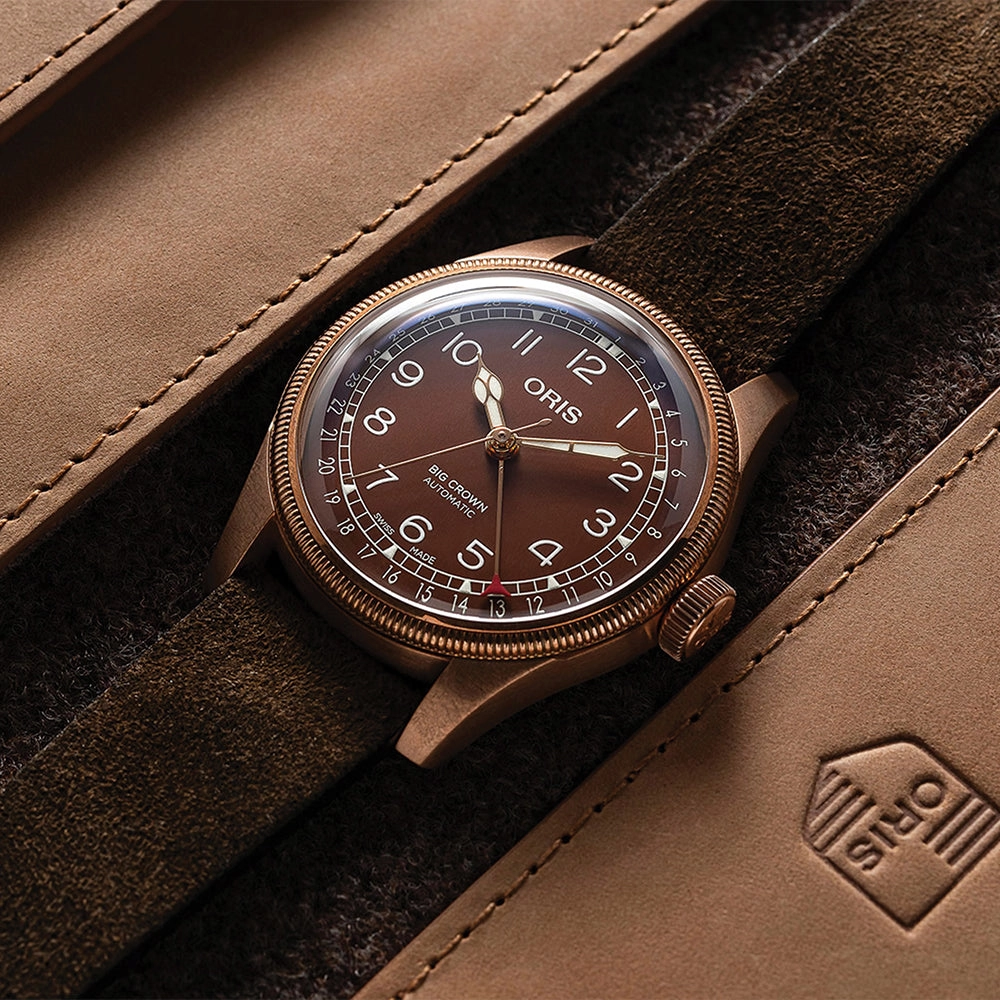 Big Crown Bronze Pointer Date 40mm - Brown on Leather Strap