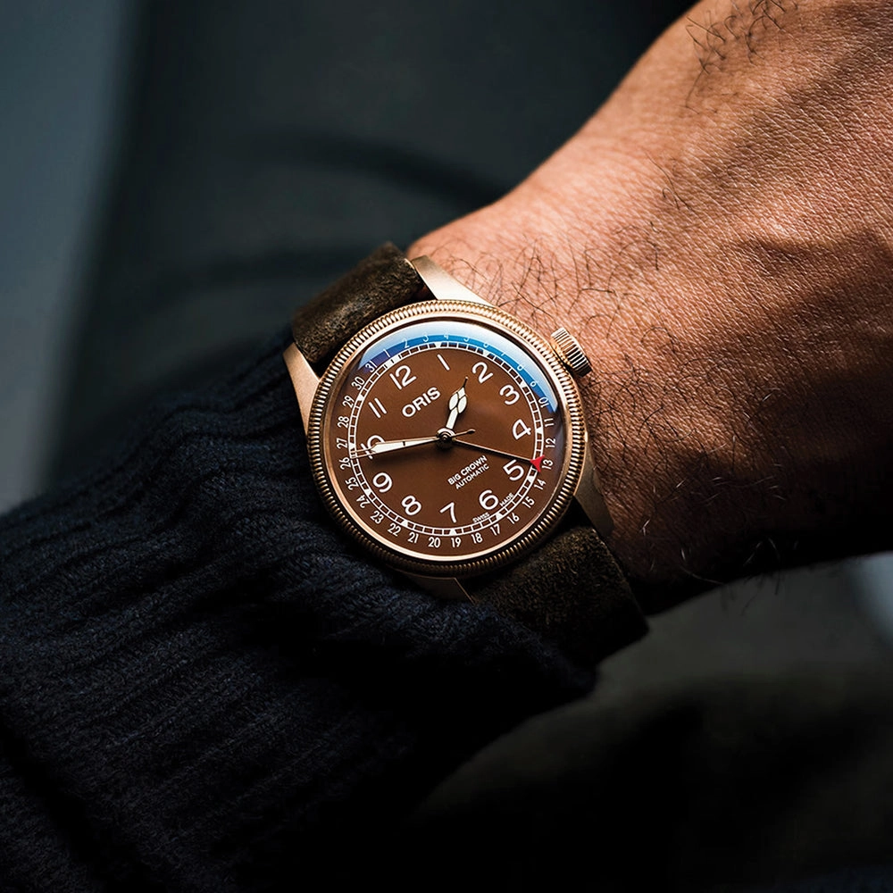 Big Crown Bronze Pointer Date 40mm - Brown on Leather Strap