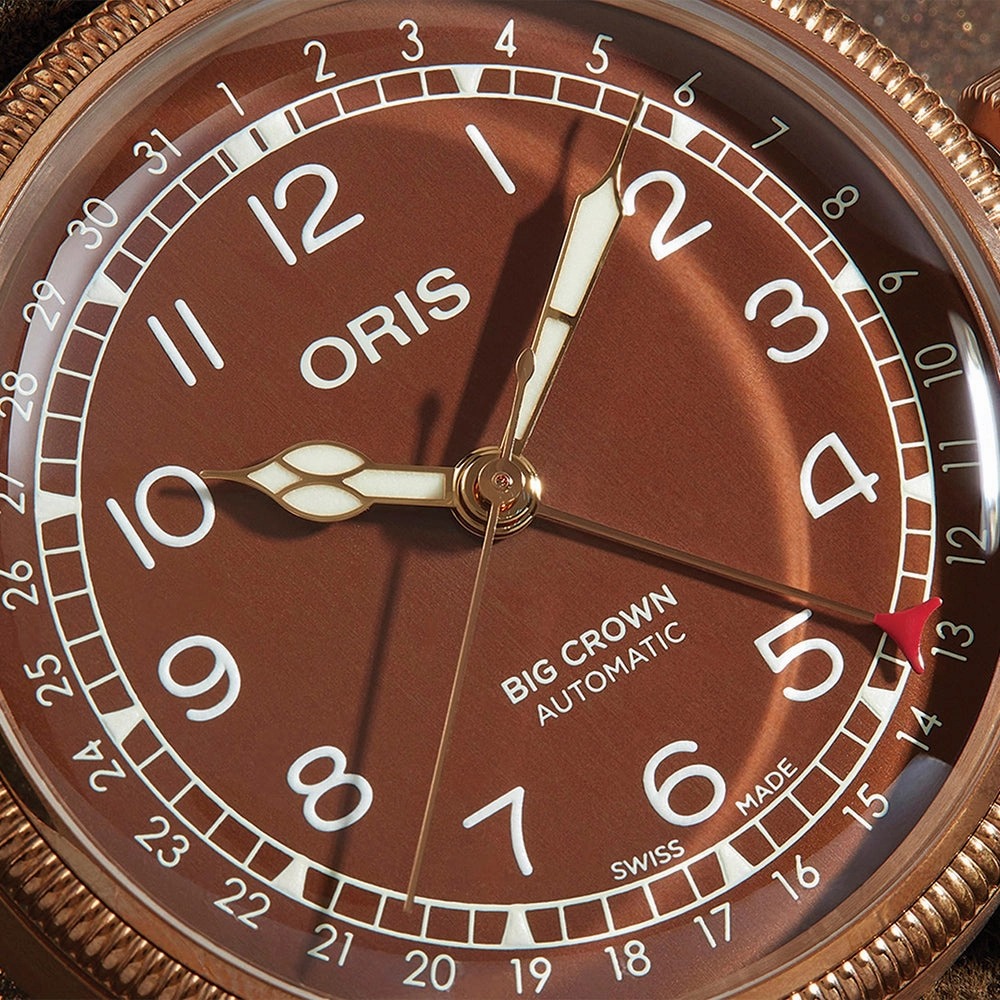 Big Crown Bronze Pointer Date 40mm - Brown on Leather Strap