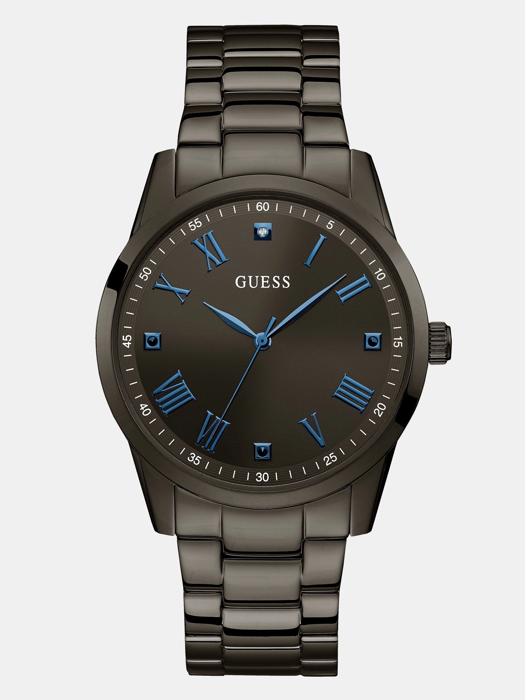 Black and Blue Diamond Analog Watch