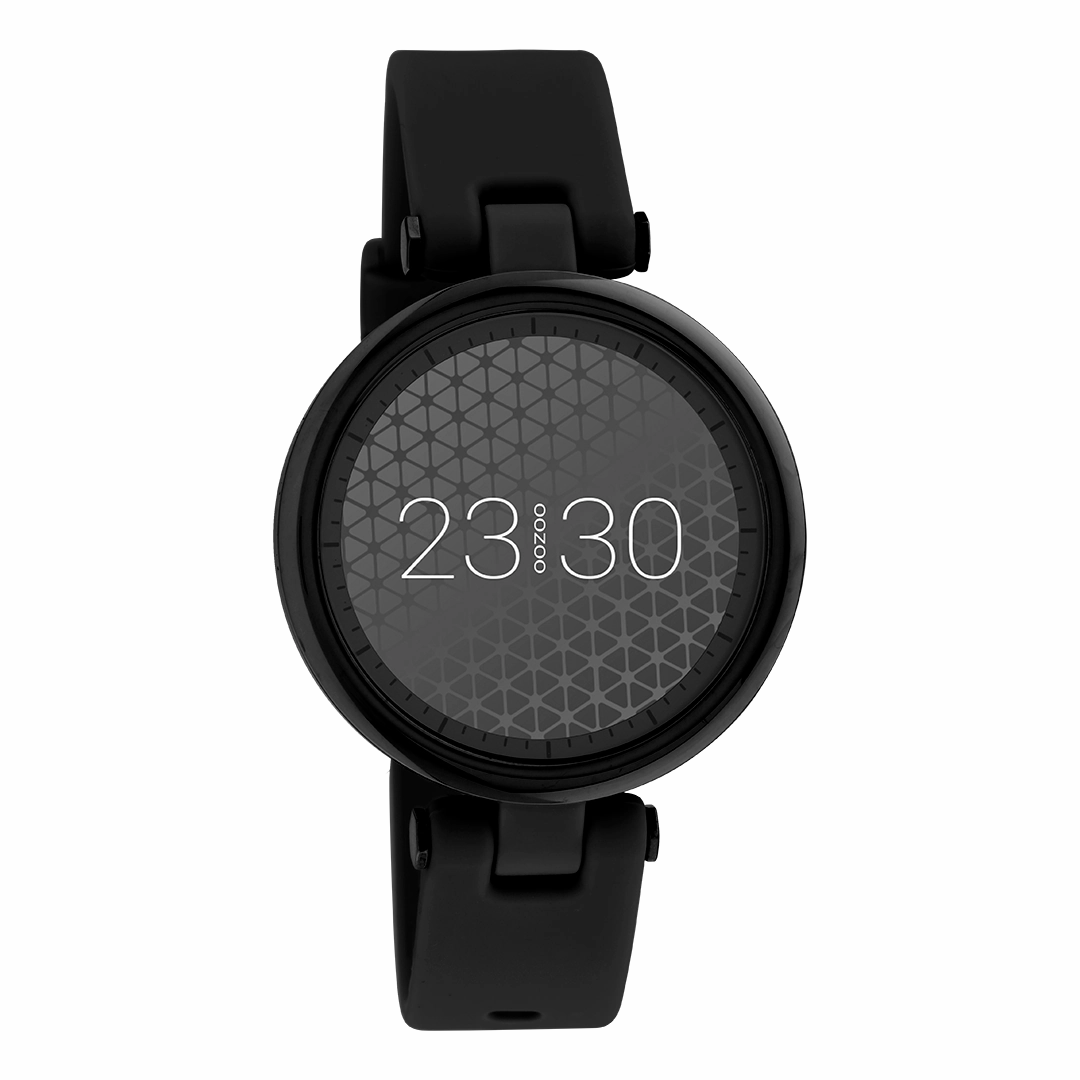 Black OOZOO smartwatch with black rubber strap - Q00407