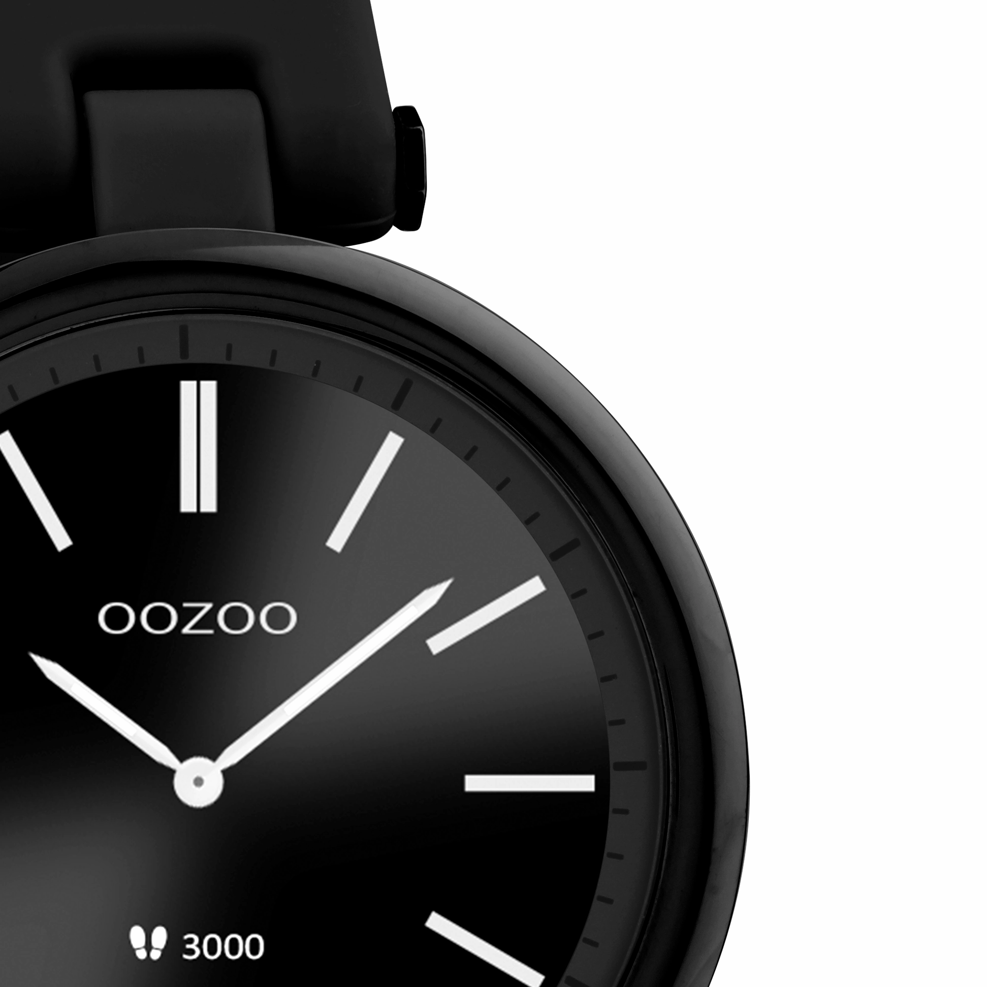 Black OOZOO smartwatch with black rubber strap - Q00407