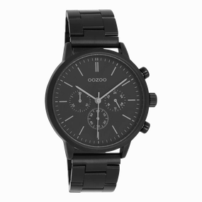 Black OOZOO watch with stainless steel bracelet - C11409