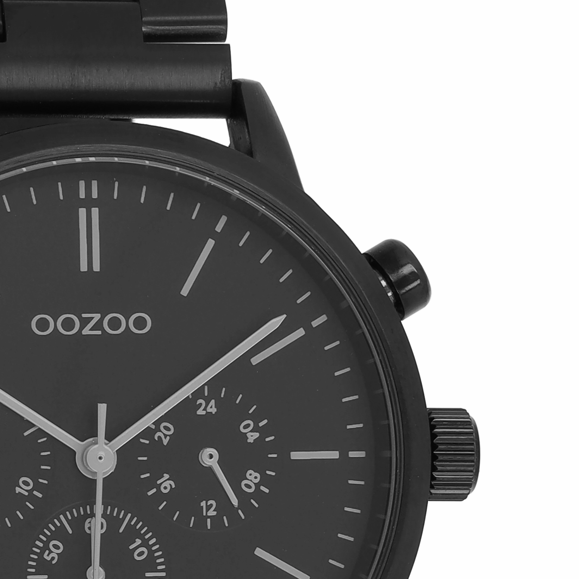Black OOZOO watch with stainless steel bracelet - C11409