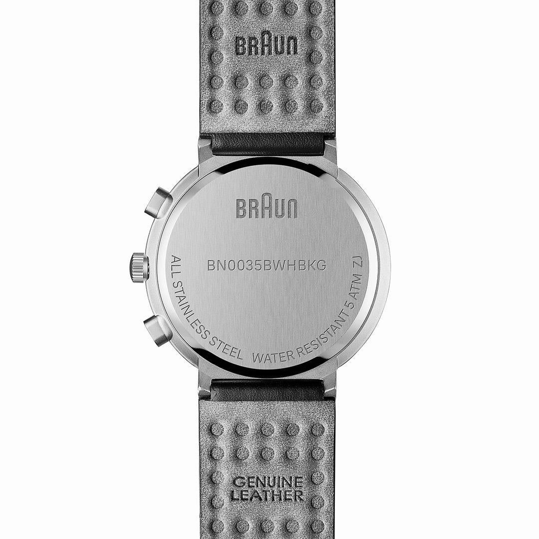 Braun Gents BN0035 Classic Chronograph Watch - Black and Black Leather Strap