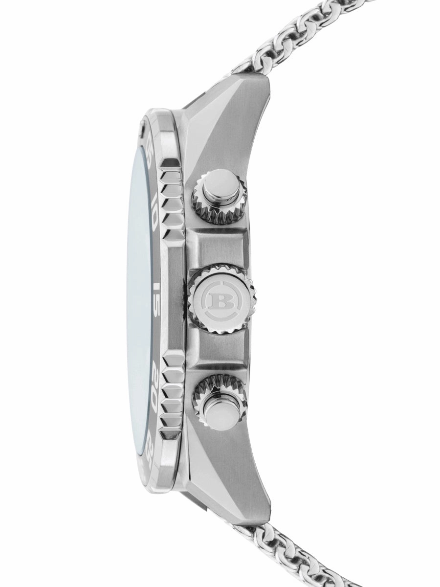 Brera Orologi BRSPMIC4401-SS-MIL Mistral Mens Silver & Black Chronograph Watch