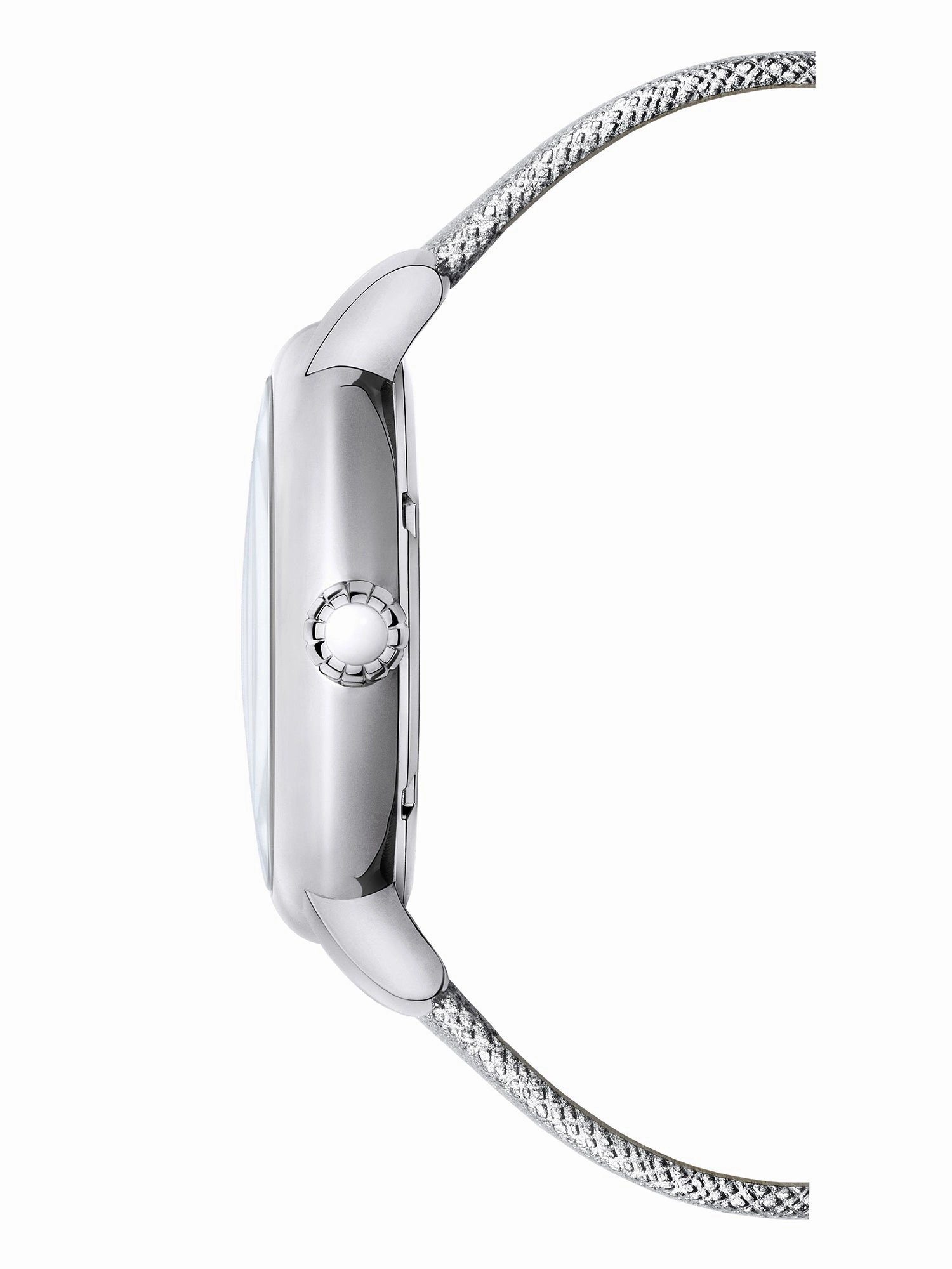 Brera Orologi "Valentina Modern" BRVAMO3801 Silver Dial, Silver Case, Silver Leather Strap - 38mm watch