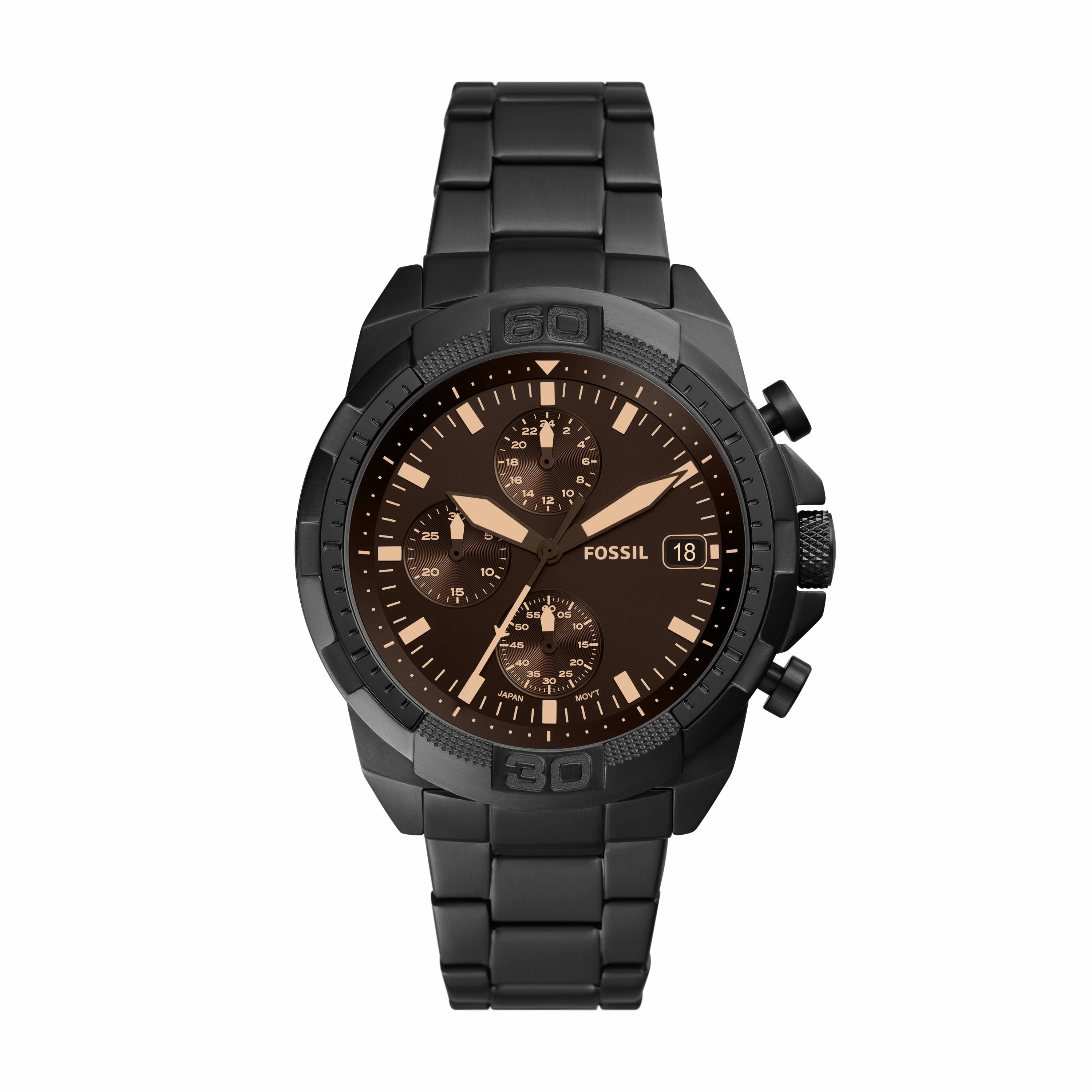 Bronson Chronograph Black Stainless Steel Watch