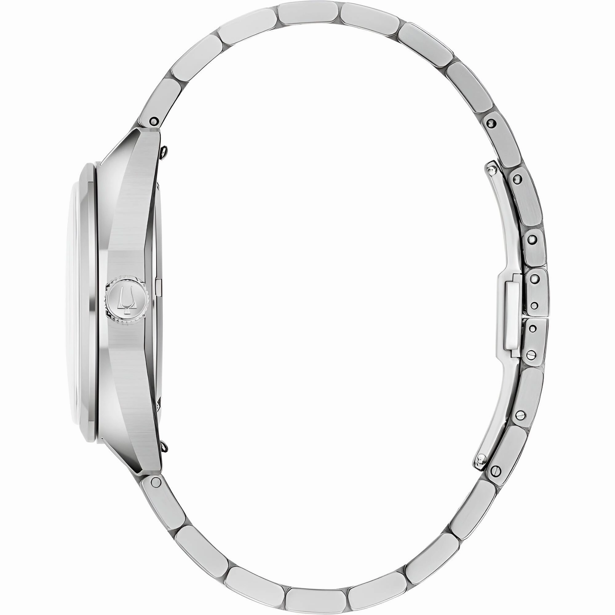 Bulova Men's Watch - Jet Star Quartz Silver Dial Stainless Steel Bracelet | 96K112