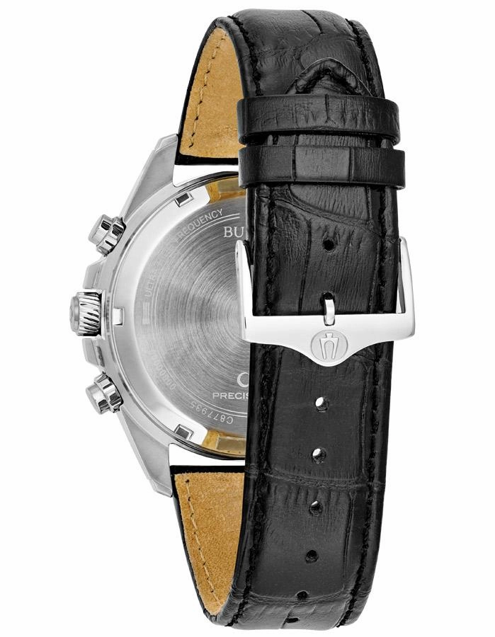 Bulova Mens Precisionist Watch - Stainless Steel - Strap - Black Dial - 100m
