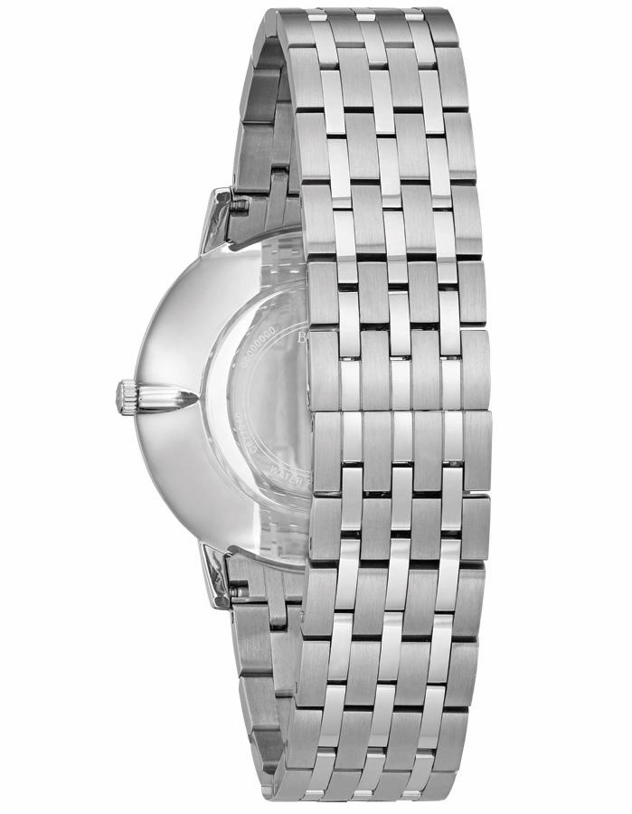 Bulova Mens Thin Classic Watch - Stainless Steel - Bracelet - Blue Dial - 30m