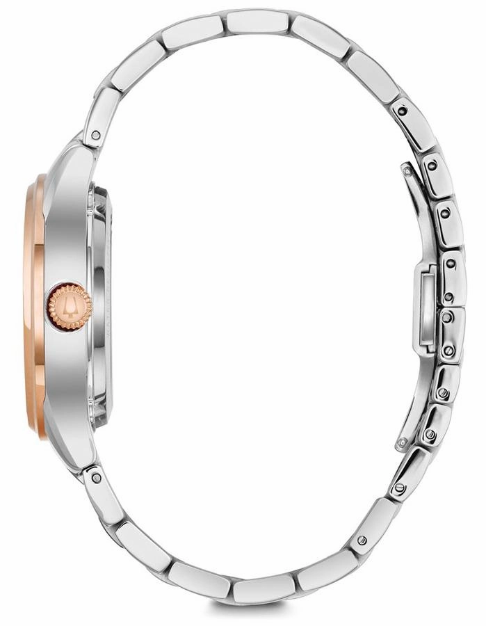 Bulova Womens Diamond Automatic - Two-Tone - Open Heart MOP Dial - Stainless