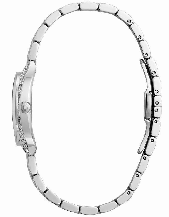 Bulova Womens Diamond Watch - Stainless - Bracelet - Silver-Tone Dial