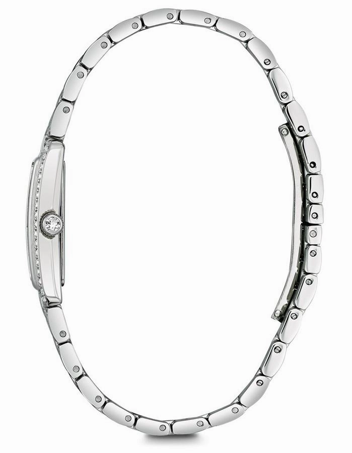 Bulova Womens Swarovski Crystal Watch - Rectangular - Pave Dial - Blue Hands