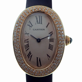 Cartier Baignoire Ref. 1954 18k Gold Ladies Vintage Watch with Diamond Bezel