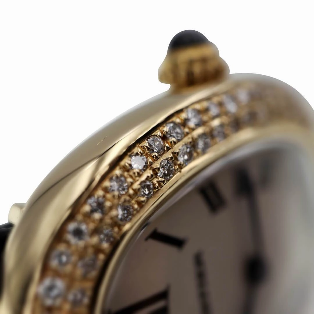 Cartier Baignoire Ref. 1954 18k Gold Ladies Vintage Watch with Diamond Bezel