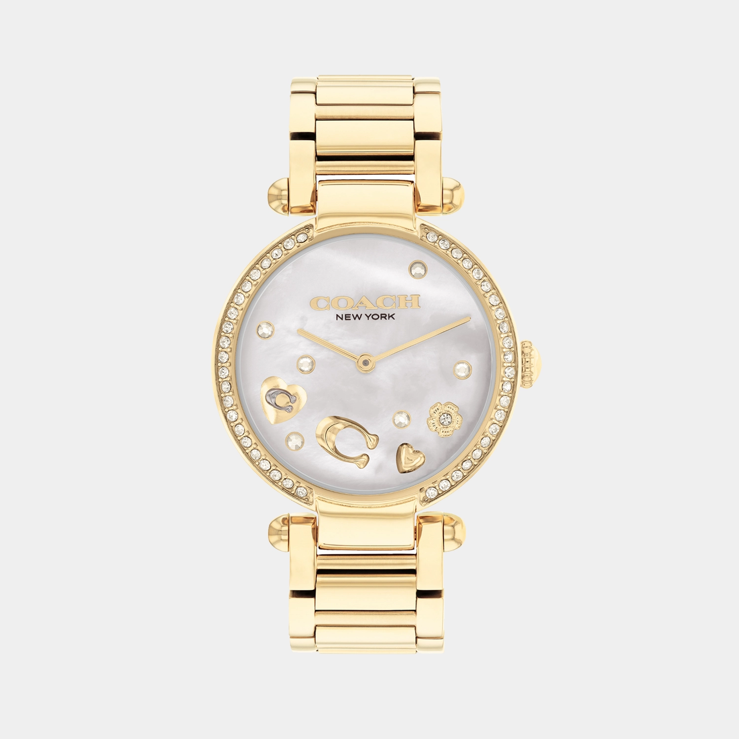 Cary Women Quartz White Mother Of Pearl Dial Analog Stainless Steel Watch 14504265