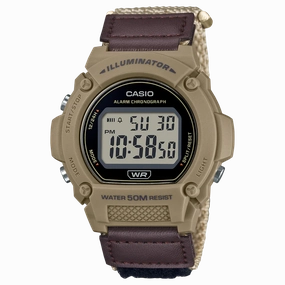 Casio - Standard Brown Fabric Strap Brown Dial Watch
