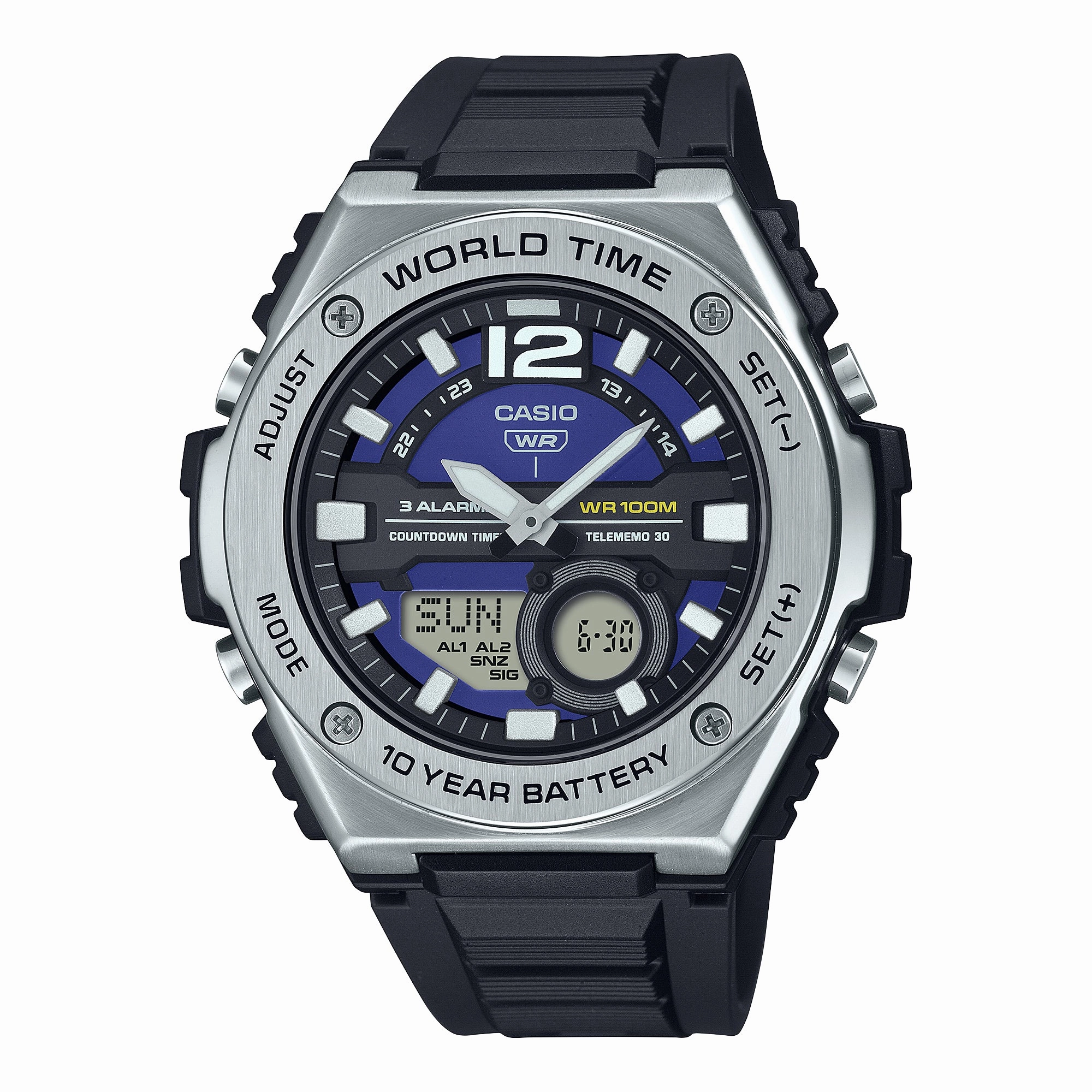 Casio Analog-Digital Sporty Black Resin Band Watch MWQ100-2A MWQ-100-2A