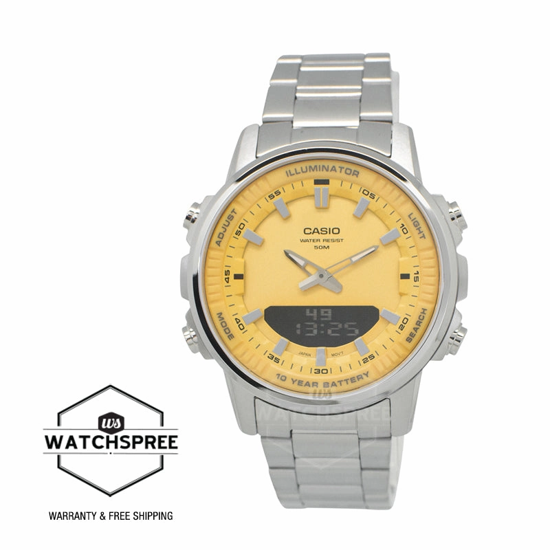 Casio Analog-Digital Sporty Design Stainless Steel Band Watch AMW880D-9A AMW-880D-9A