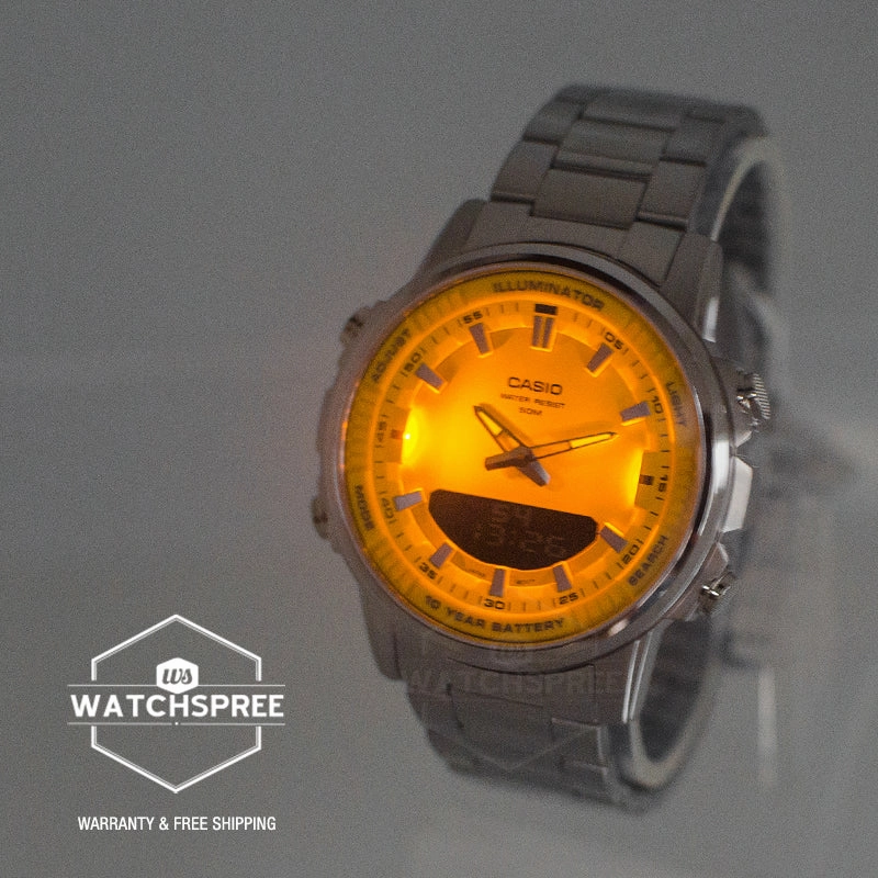 Casio Analog-Digital Sporty Design Stainless Steel Band Watch AMW880D-9A AMW-880D-9A